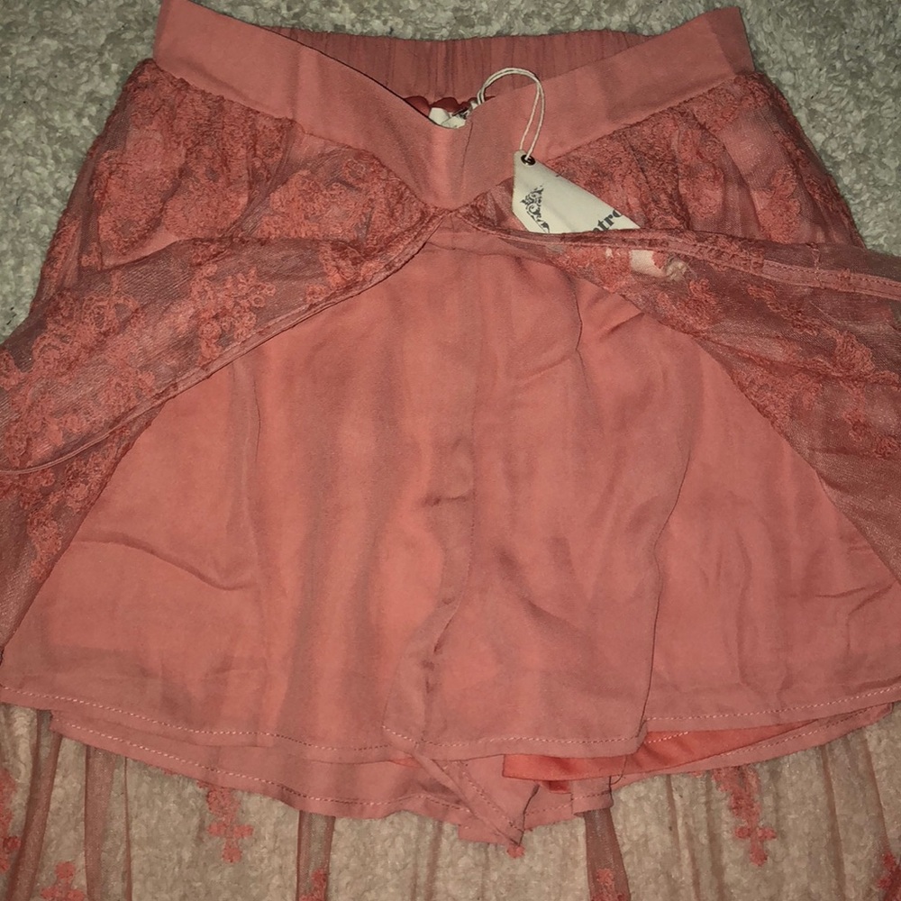 Entro Pink Asymmetrical Maxi Skirt with Slit - Picture 4 of 7